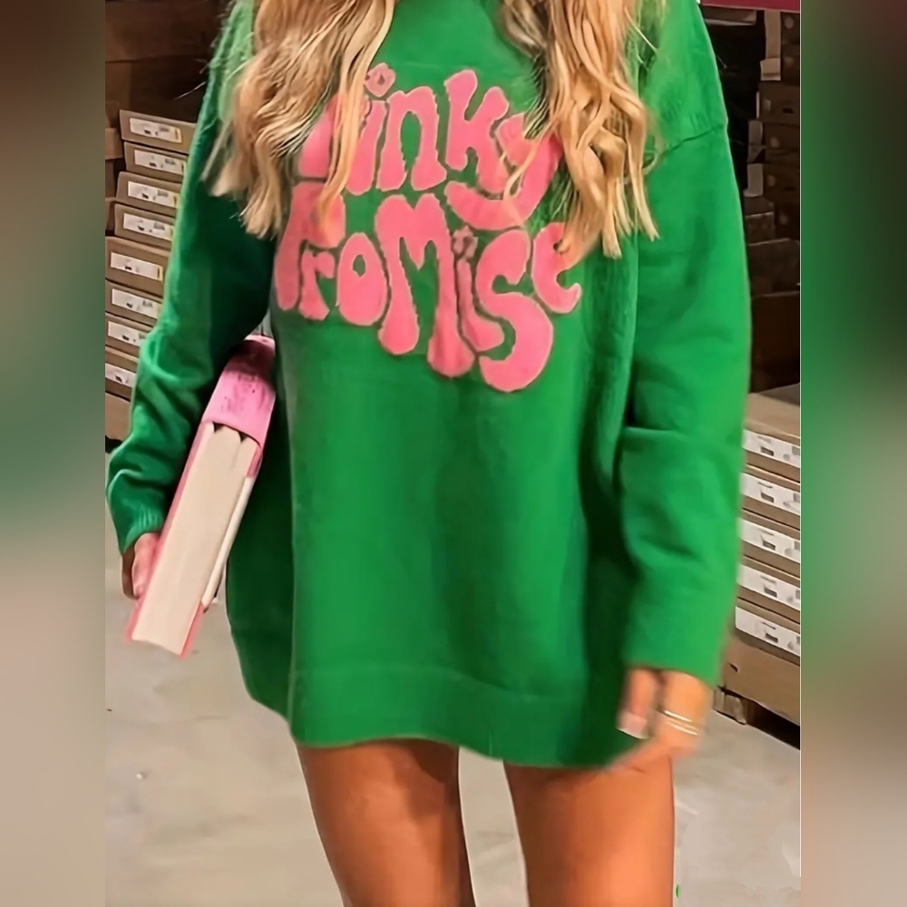 Vibrant Green Pinky Promise Sweater
